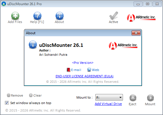 uDiscMounter activated main window