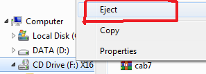 Eject virtual drive via Windows Explorer
