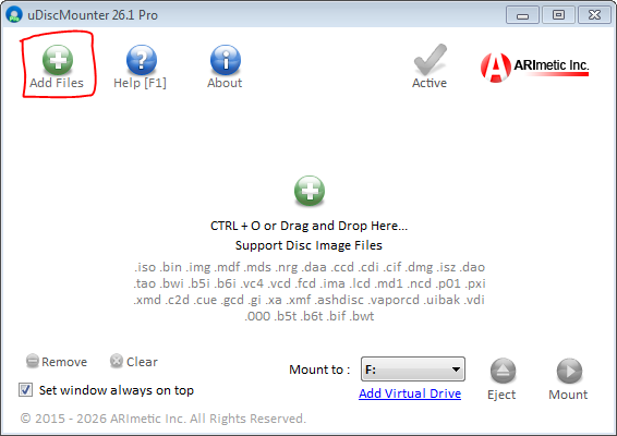 uDiscMounter add files to mount